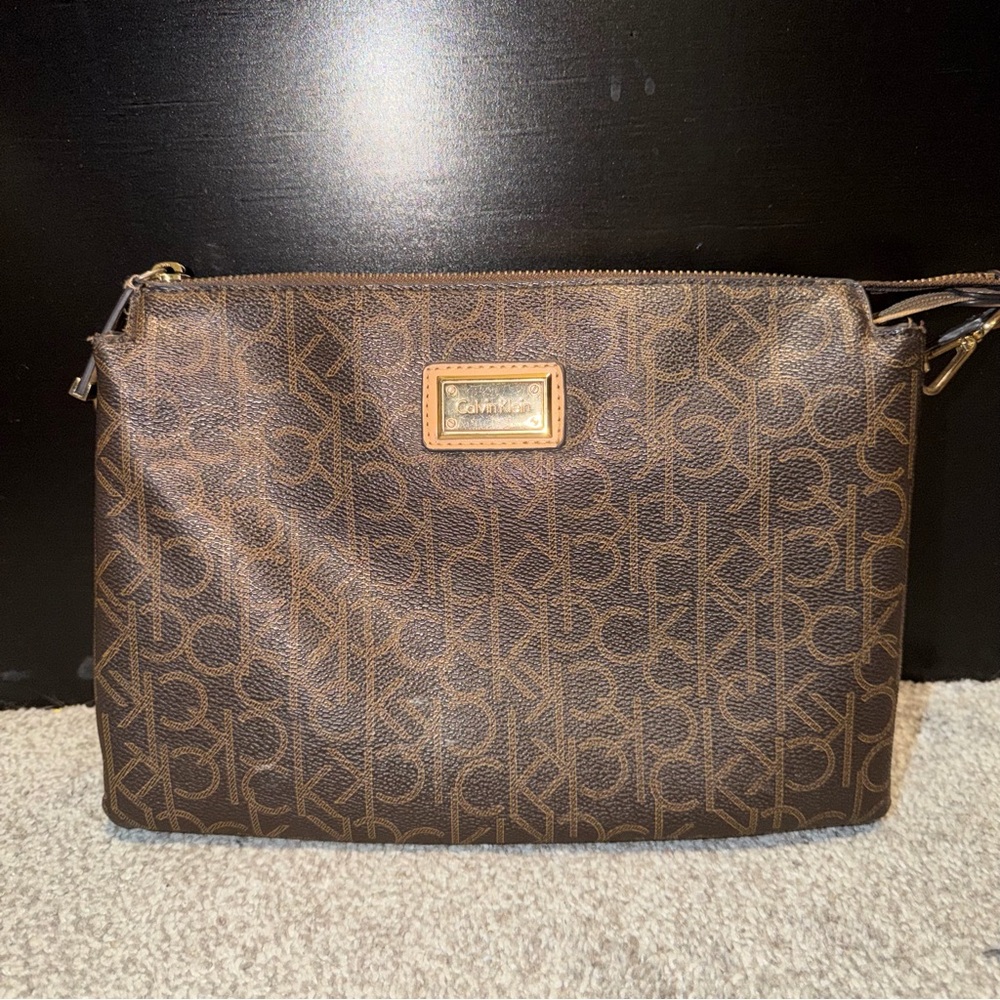 Calvin Klein Brown Logo Crossbody Bag